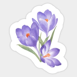 Winter Floral Watercolor Design Sticker